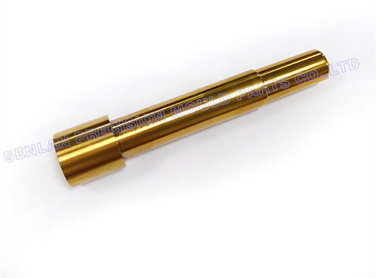 Pini di base a gradini rivestiti in TiN. Componenti di precisione H13 per stampi a stiro e a iniezione.